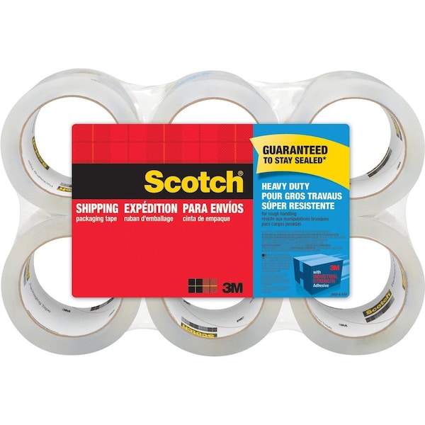 Scotch Packaging Tape Refill, 1-7/8"x54.6 Yds, 6 rolls/PK, Clear 6PK MMM38506
